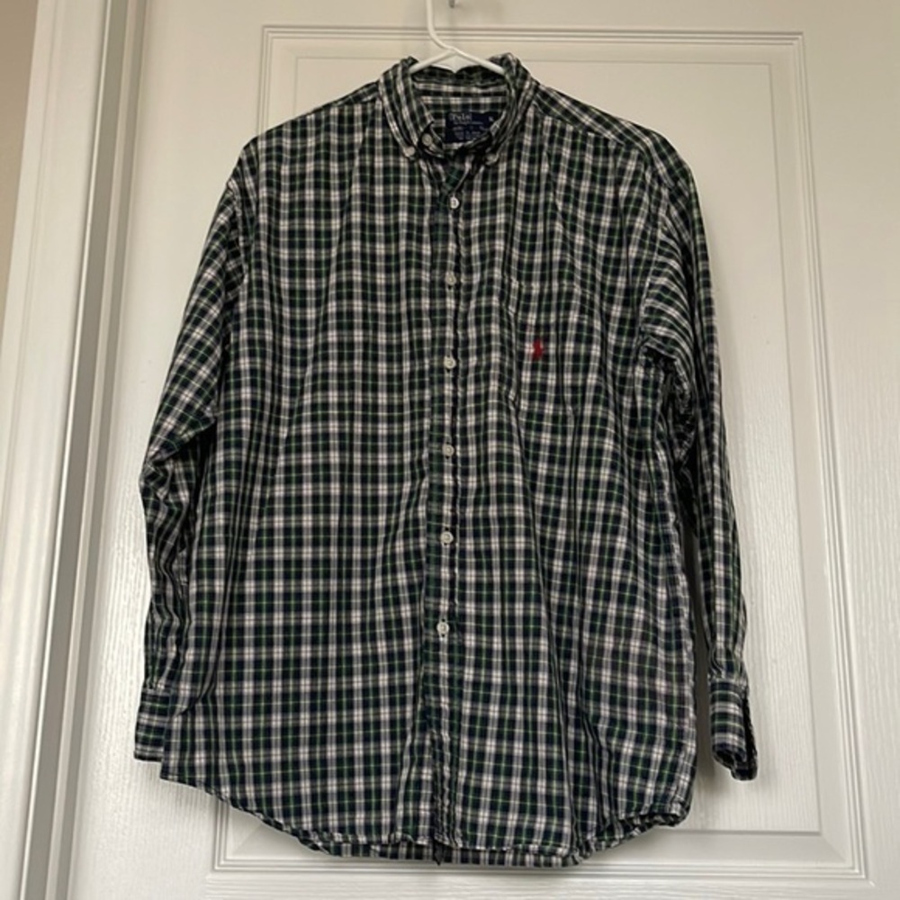 Polo by Ralph Lauren Plaid L/S Casual Button Down Shirt Sz XL EUC #0424